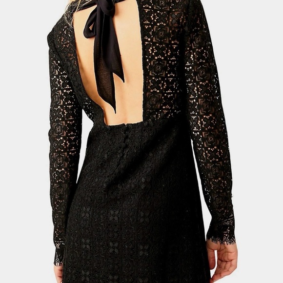 Free People Black Lace Long Sleeve Dress - Picture 2 of 9